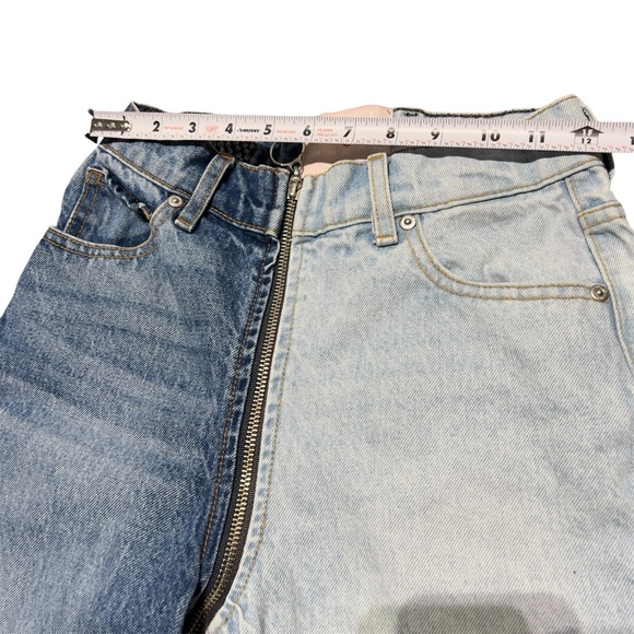 Revice Jeans Womens 25 Yin Yang Crop Two Toned Retro Front To Back Zipper Denim - Picture 9 of 13